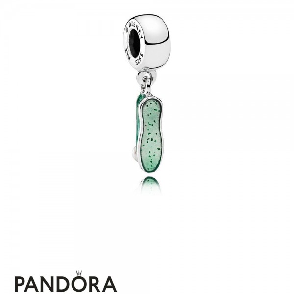 Pandora Jewelry Disney Charms Tinker Bell's Shoe Pendant Charm White Glittering Green Enamel Official