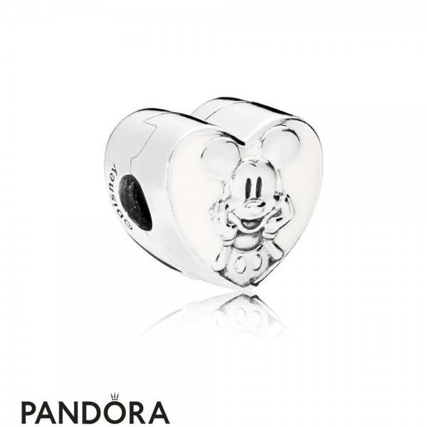 Pandora Jewelry Disney Vintage Mickey Clip White Enamel Official