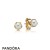 Pandora Jewelry Earrings Cultured Elegance Stud Earrings Pearl 14K Gold Official