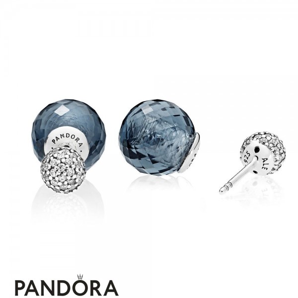 Pandora Jewelry Earrings Shimmering Drops Midnight Blue Crystals Official