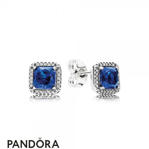 Pandora Jewelry Earrings Timeless Elegance Stud Earrings True Blue Crystals Official