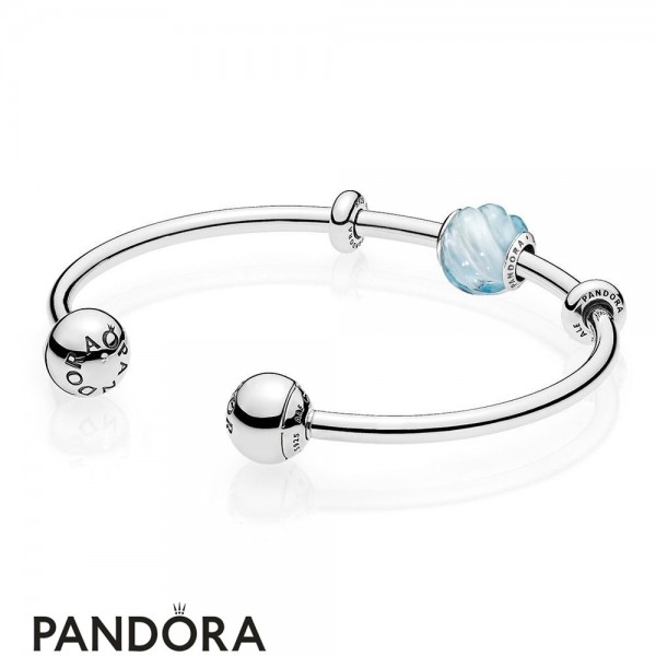 Pandora Jewelry Blue Ripples Open Bangle Gift Set Official