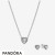 Pandora Jewelry Elevated Heart Necklace & Earrings Set Official