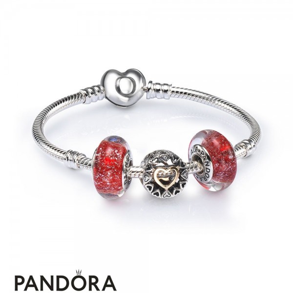 Pandora Jewelry Loving Circle Openwork Charm Bracelet Set Official