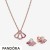 Pandora Jewelry Pink Fan Collier Necklace & Earring Set Official