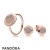 Pandora Jewelry Rose Signature Ring And Earring Gift Set Official