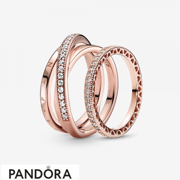 Pandora Jewelry Signature Sparkle Ring Set Official
