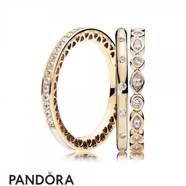 Pandora Jewelry Sparkling Brilliance 14Ct Gold Ring Stack Official