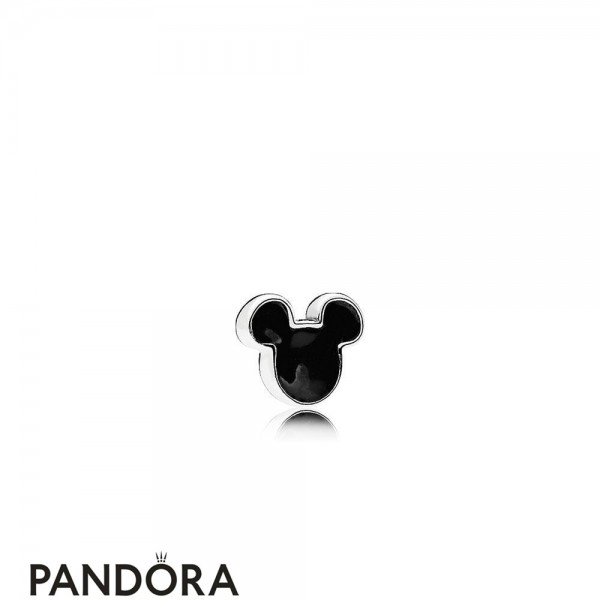 Pandora Jewelry Lockets Disney Mickey Icon Petite Charm Black Enamel Official