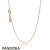 Pandora Jewelry Rose Necklace Chain Sterling Silver 14K Rose Gold Official