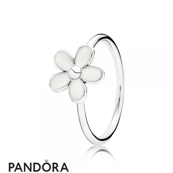 Pandora Jewelry Rings Darling Daisy White Enamel 925 Silver Fancy Ring Official
