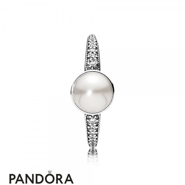Pandora Jewelry Rings Elegant Beauty Ring White Pearl Official