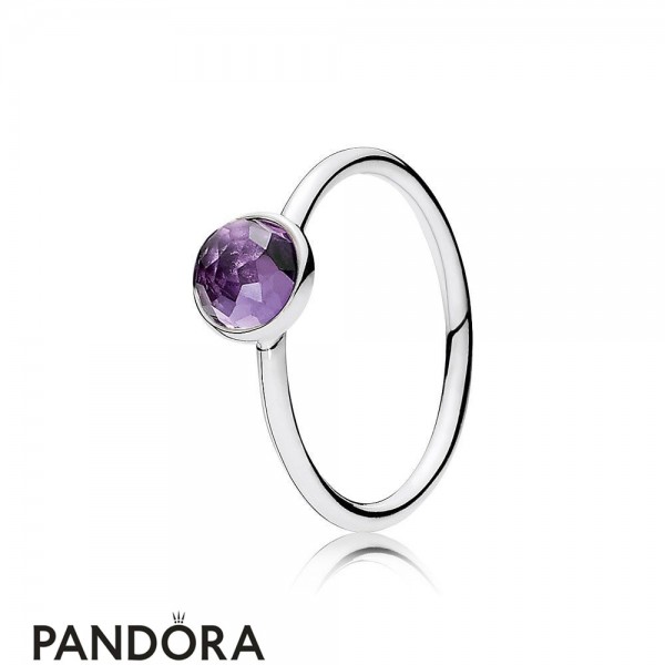 Pandora Jewelry Rings February Droplet Ring Synthetic Amethyst Official