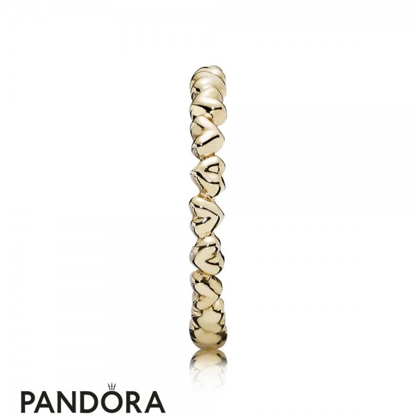 Pandora Jewelry Rings Forever Love Heart Ring 14K Gold Official