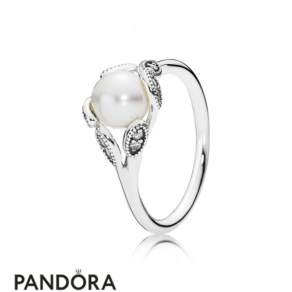 Pandora Jewelry Rings Luminous Leaves Ring White Pearl Official
