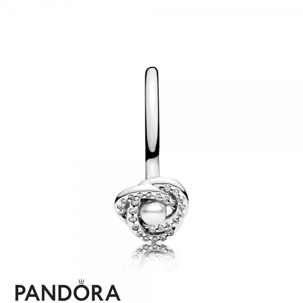 Pandora Jewelry Rings Luminous Love Knot Ring White Crystal Pearl Official