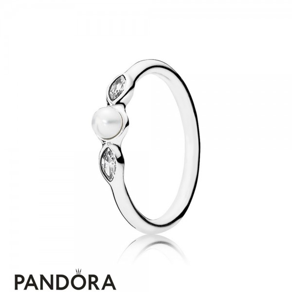 Pandora Jewelry Rings Petite Luminous Leaves Ring White Pearl Official