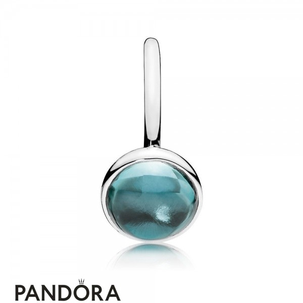Pandora Jewelry Rings Poetic Droplet Ring Aqua Blue Crystal Official