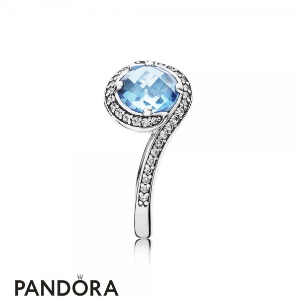 Pandora Jewelry Rings Radiant Embellishment Ring Sky Blue Crystal Official