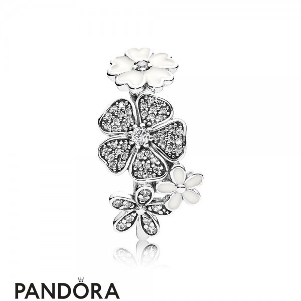 Pandora Jewelry Rings Shimmering Bouquet Ring White Enamel Official